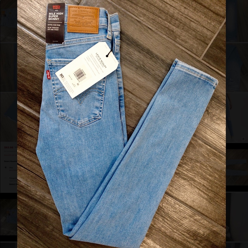*Sold on ebay* NWT• LEVI’S •sz24 •Mile High Rise •sᴋɪɴɴʏ ᴊᴇᴀɴs